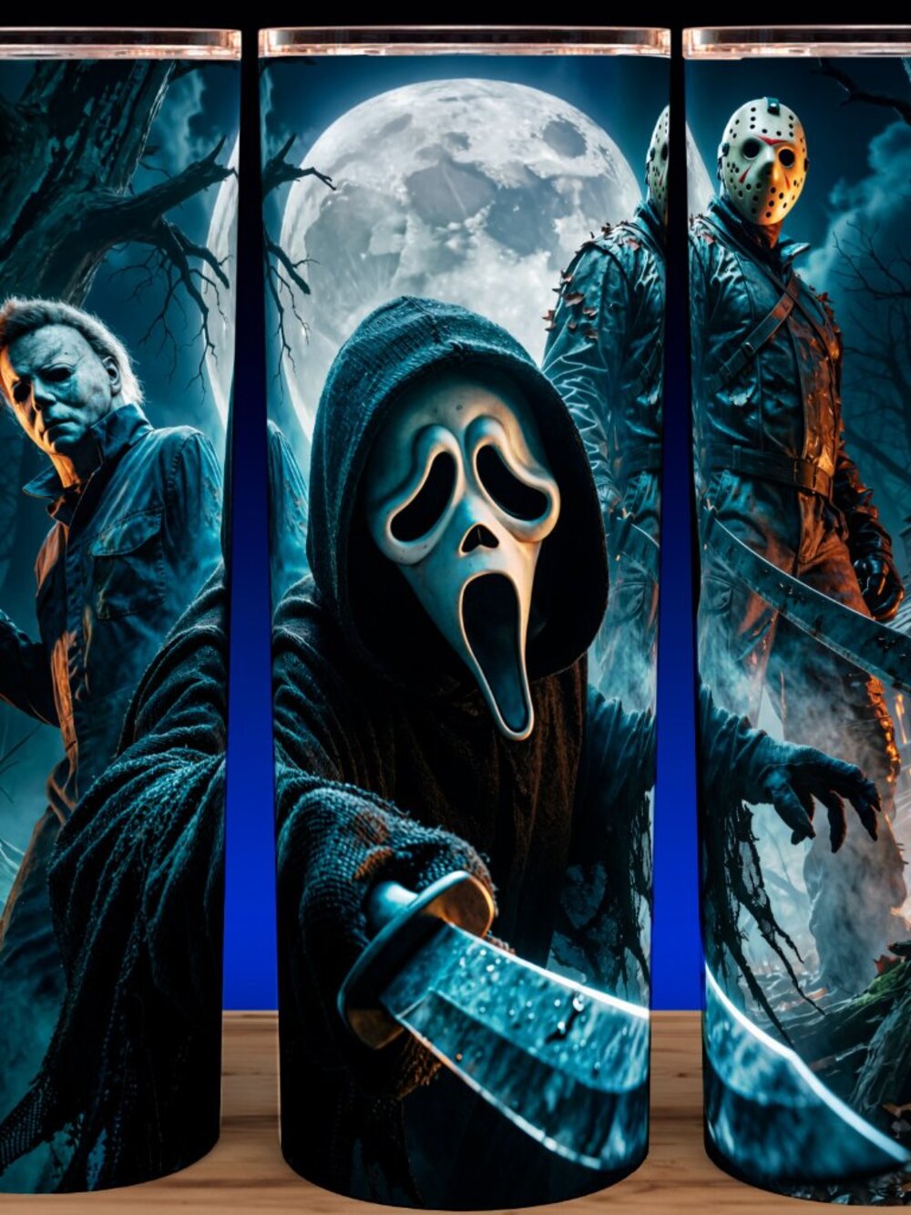 Ghostface - Michel Myers and Jason Vorhees Halloween Horror Cup Mug Tumbler 20oz